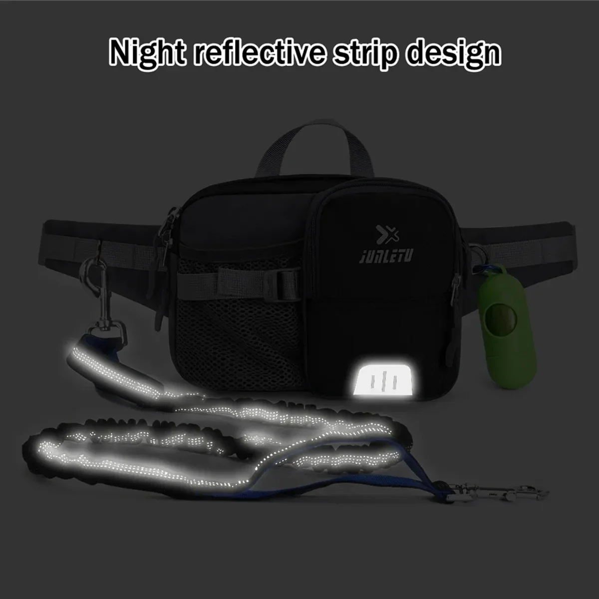 New Hands Free Dogs Leash with Waist Bag Multifunction Retractable Anti-collision Reflective Leash Dog for Running Dog Essential