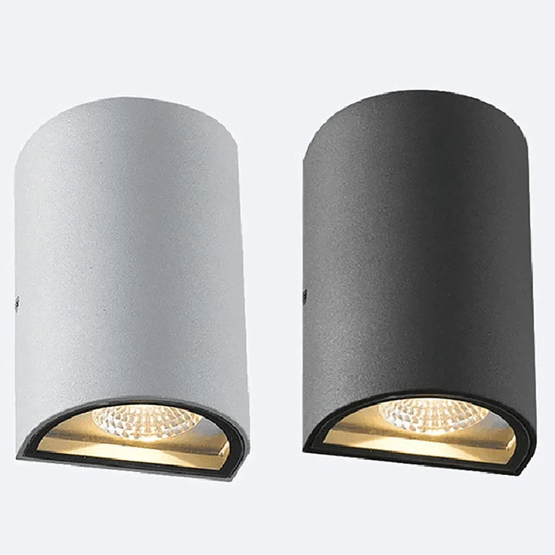 Outdoor Lighting Semi-cylindrical Iron Wall Lights IP65 COB Lamp Source Outdoor Lighting Frosted Simple Style Wall Porch Light