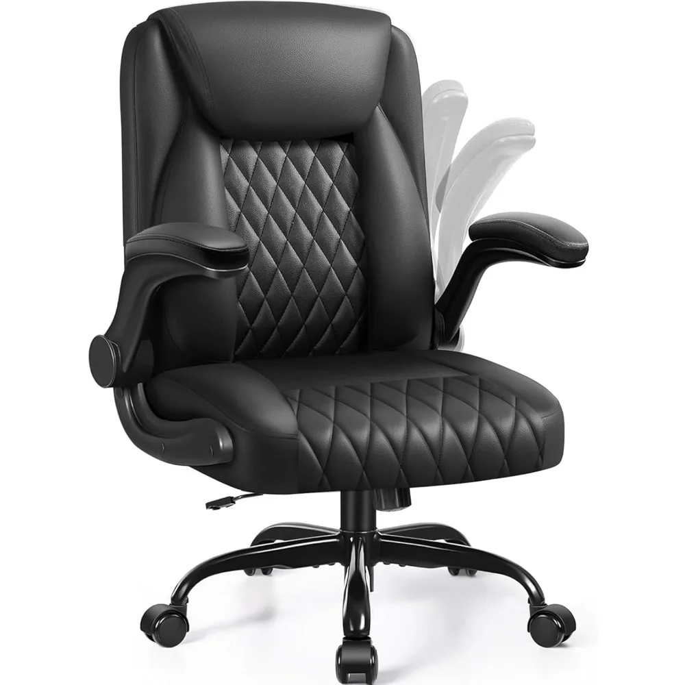 كرسي مكتب جلدي من COMHOMA كرسي ألعاب كمبيوتر مريح مع دعم مريح للظهر، ظهر تنفيذي متوسط، كرسي ألعاب صغير مع #1