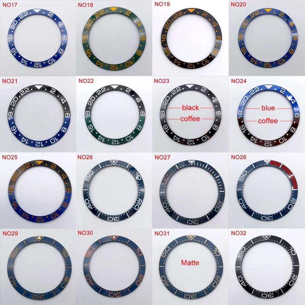 38mm Watch Ring High Quality Ceramic Bezel Insert for 40mm Watch Case Accessories Inner diameter 30.5mm