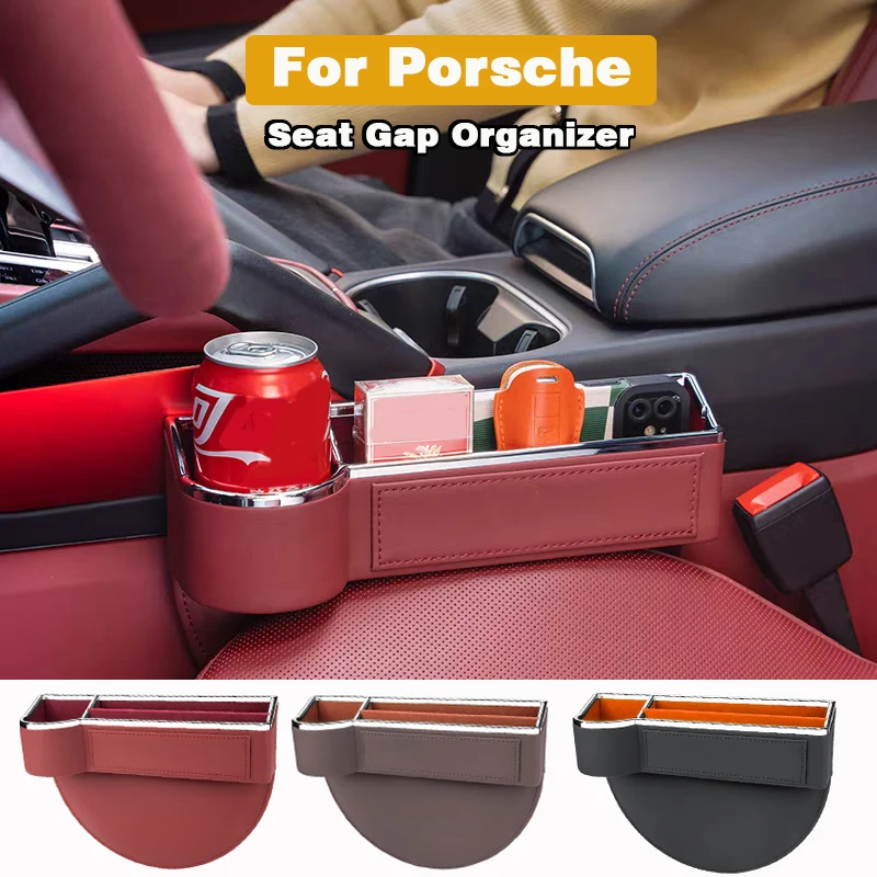 

Multifunction Car Seat Gap Organizer Storage Box Pocket Keys Card Cup Phone Holder For Porsche Cayenne Macan Panamera Taycan 718