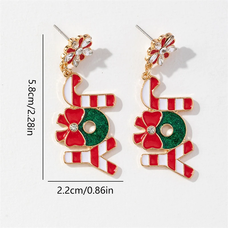 Neue trendige exquisite Weihnachts-Glühbirnen-Ohrhänger für Frauen, einfache Strass-Schleifenohrringe, Weihnachtsfeier-Schmuckgeschenke. – Detail 15