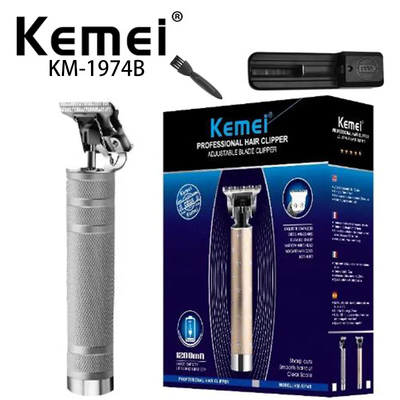 Best T9 Kemei Rechargeable Electric Hair Clipper KM-1974B Professional Cordless Trimmer Household Trimmer