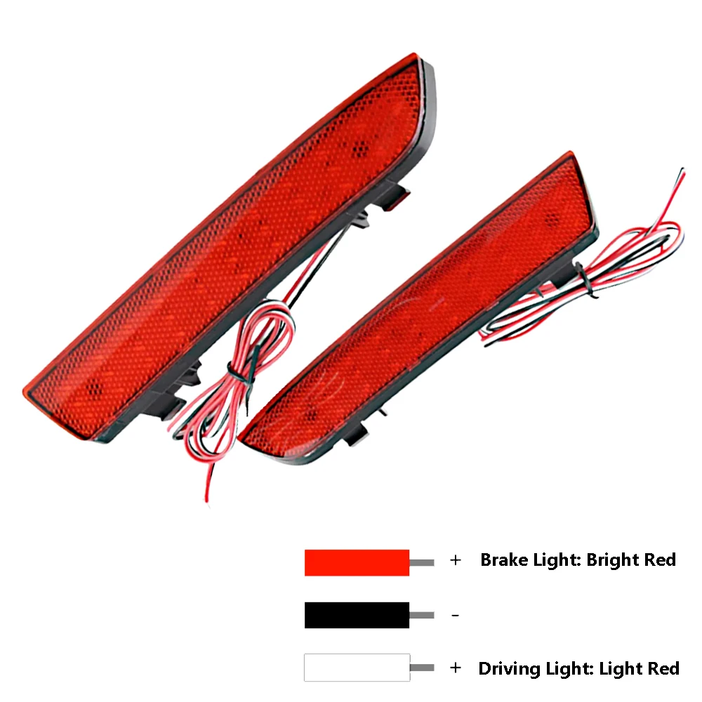 2Pcs For Mercedes-Benz W447 Vito 2014-2021 OEM A4478260140 Rear Bumper Reflector LED Brake Stop Light Smoke Lens Car Accessories