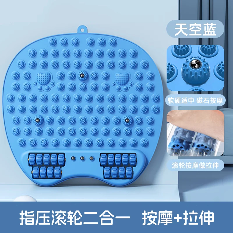 سجادة تدليك القدم لليوجا مع بكرة - سجادة جري ثابتة داخلية من السيليكون الناعم بنسبة 100%