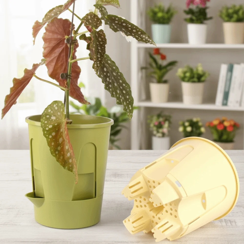 Plastic Self Absorbing Flowerpot Water Storage Thickened Breathable Flowerpot Large Capacity Tall Drain Holes Lazy Flowerpot