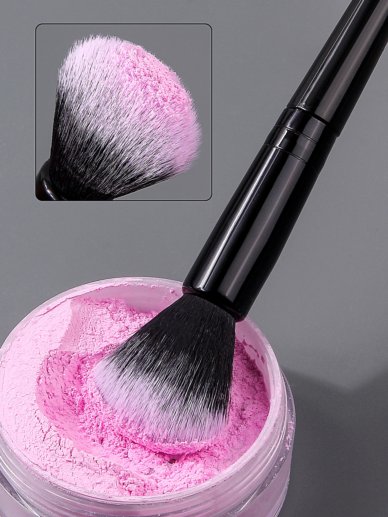 قطعة واحدة من فرشاة الوجه الناعمة متعددة الاستخدام - رأس مدبب ومستدير لمحيط مسحوق أحمر الخدود، أدوات تجميل مناسبة للسفر للنساء