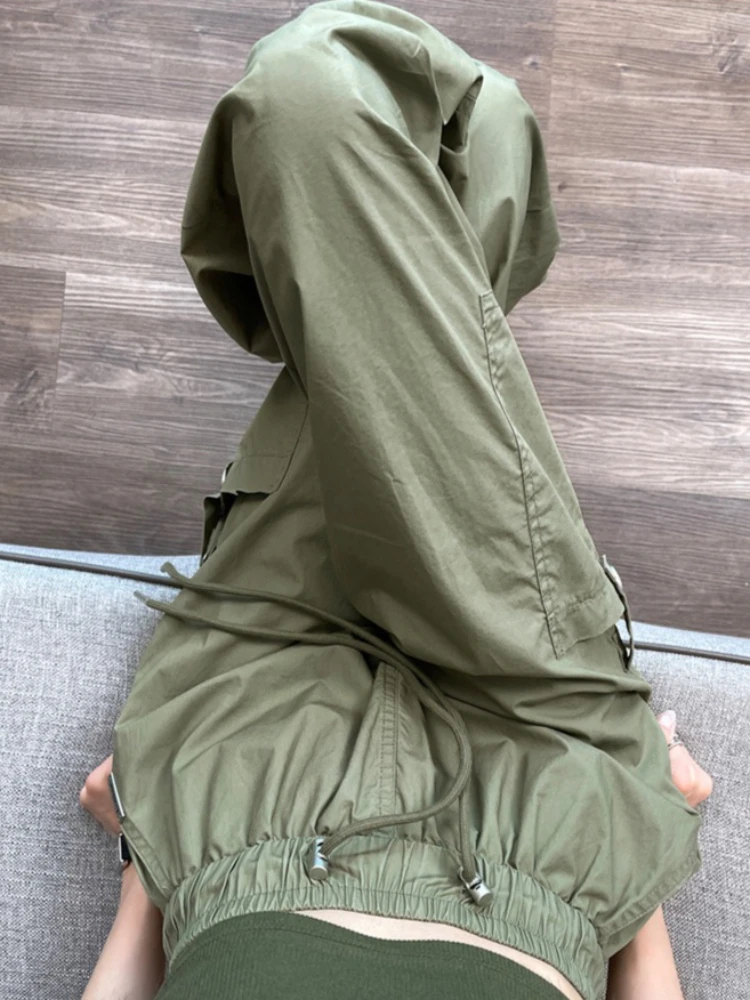 2026 Summer Women Cargo Pants Quick Dry Thin High Waist Two Ways Wear Casual Sports Loose Straight Leg Outdoor Daily Trousers