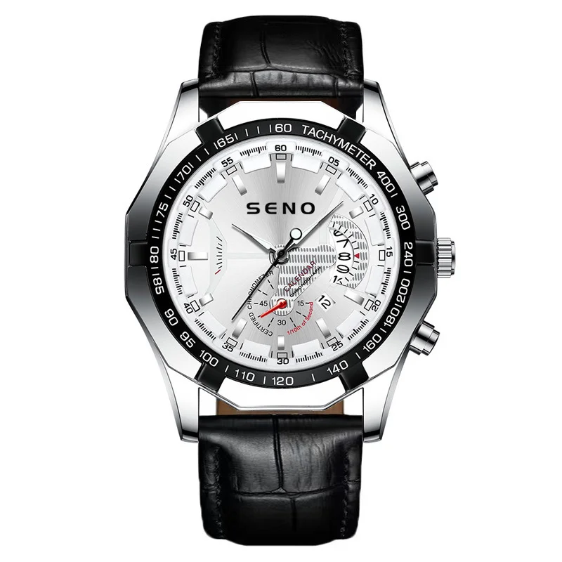 Quartz Sports Watch For Men Big Dial Design Men Watch Seno Brand Luxury Watch Hot Selling