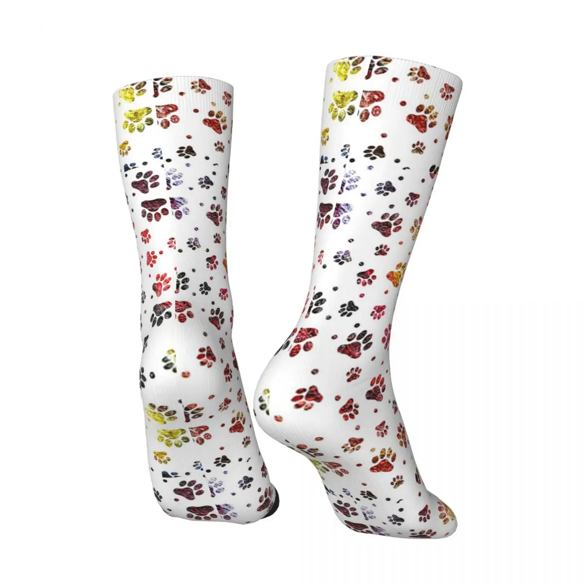 All Seasons Colorful Pet Paws Element Printed Socks Harajuku Crew Socks Fashion Stockings for Men Women Valentine's Day Gifts