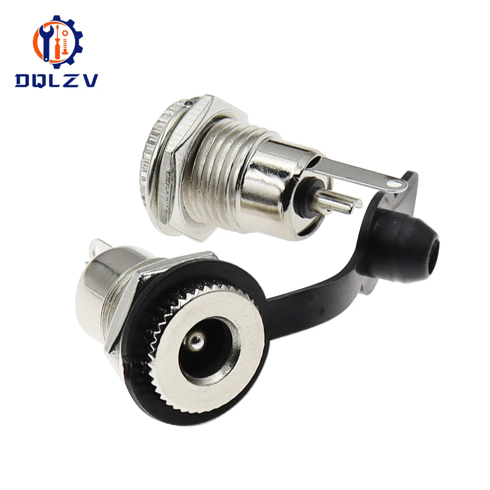 DC099 5.5 mm x 2.1mm DC Power Jack Socket Female Panel Mount Connector Metal DC-099 Open Hole 11MM 5.5*2.1 5.5*2.5