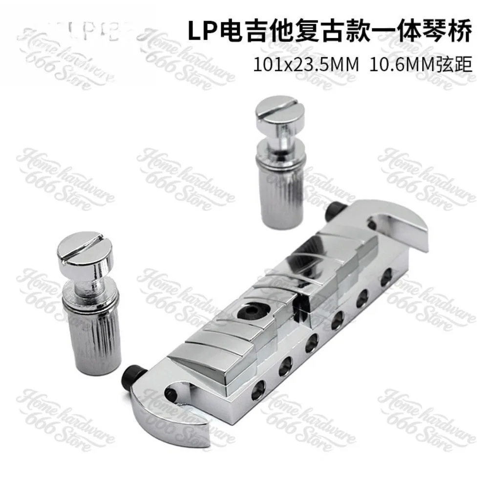 LP Electric Guitar Retro Piano Bridge Integrated Piano Bridge 10.6mm String Pitch LP Pull String Board LP Piano Code Black