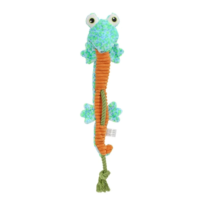 

Tear Resistant Pet Rope Chew Toy With Builts In Squeaker Interactive Plush Snake Pull Toy For Small Large Dogs