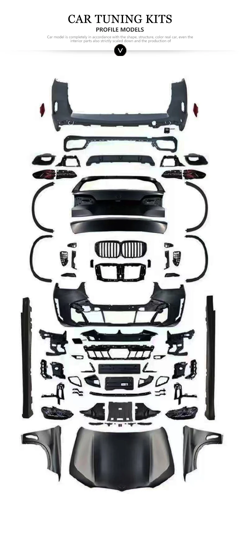 

For X5 2013-2018 F15 Sports Body Kit Non-Destructive Installation Front & Rear Bumper Fog Light Car Upgrade G05 Later