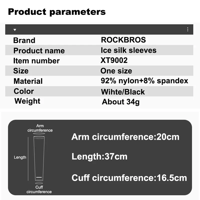 ROCKBROS-Cool Nylon braço mangas para esportes ao ar livre, corrida e acessórios de pesca, protetor solar, equipamento ciclismo, verão