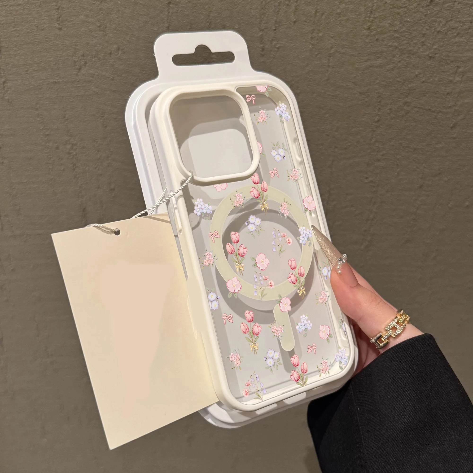 Floral Aesthetics Transparente Hülle für Magsafe iPhone 16 Pro Max 17 15 14 11 13 12 ProMax Plus Hüllen Drop Wireless Charging TPU Fundas – Detail 7