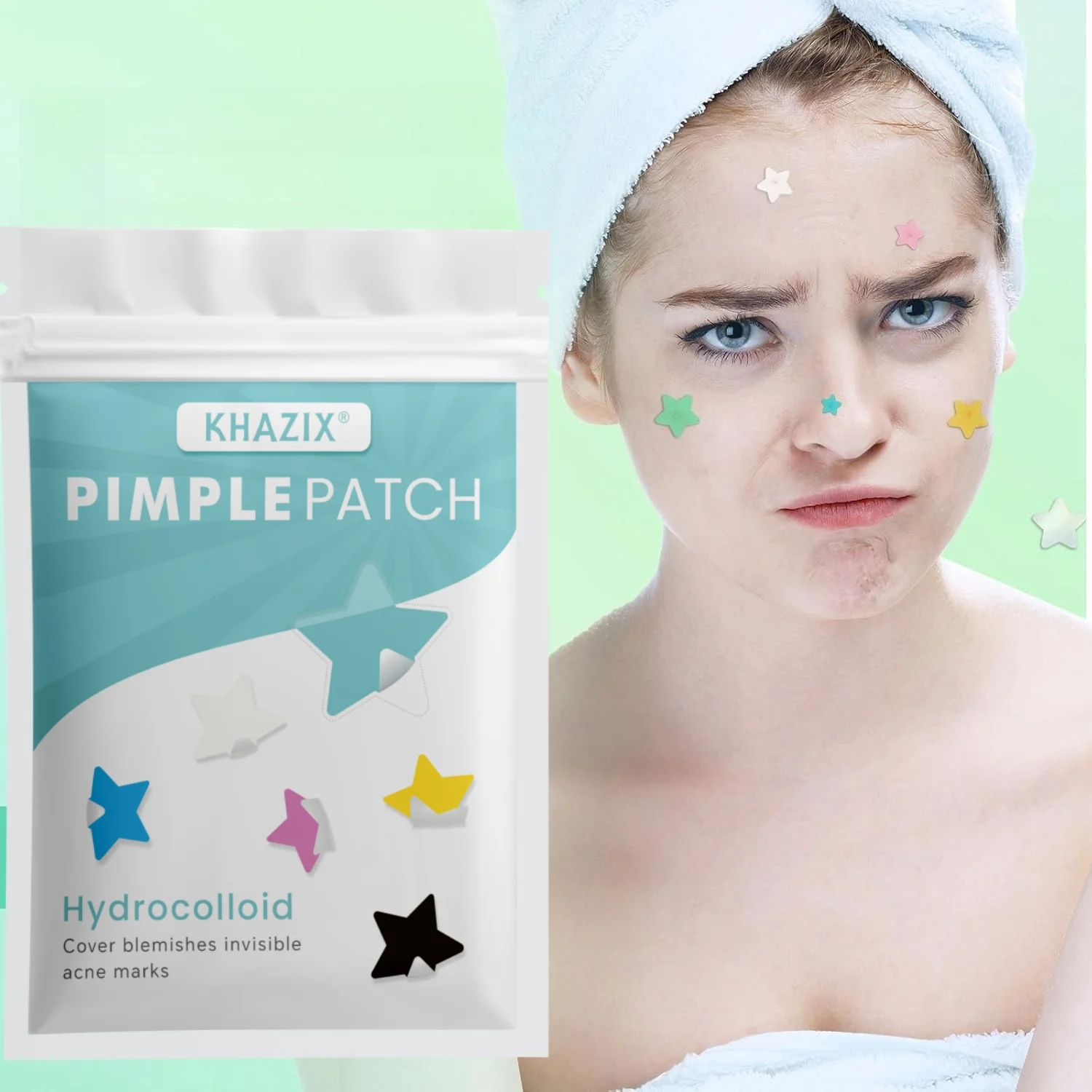 40 pieces of multi-color star acne patches, facial acne patches, concealer acne patches, and pimples patches, ultra-thin. image 5