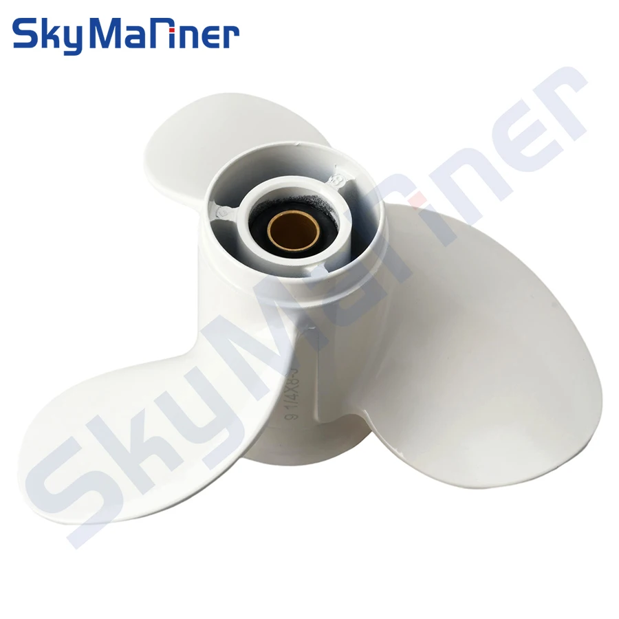 Outboard Motor 63V-45947 Propeller 9-1/4 X 8 For Yamaha 9.9HP 15HP Aluminum Alloy 3 Blade 8 Spline Tooth Boat Engine Parts