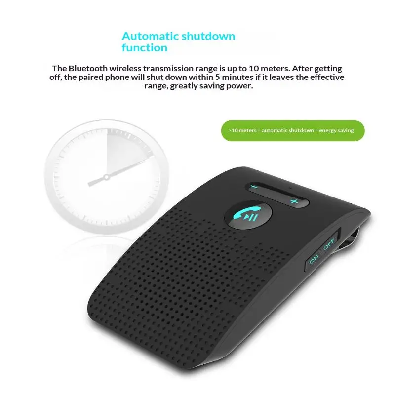 

Автомобильный Bluetooth-адаптер Handsfree 5.0 с беспроводным аудиоприемником, Hi-Fi динамиком 2 Вт и MP3-плеером для повседневных задач вождения