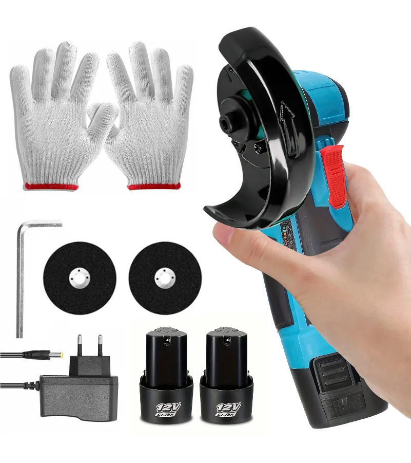 

12V Mini Angle Grinder Household Rechargeable 19500RPM Grinding Machine Polishing Machine Electric Grinder Power Tools