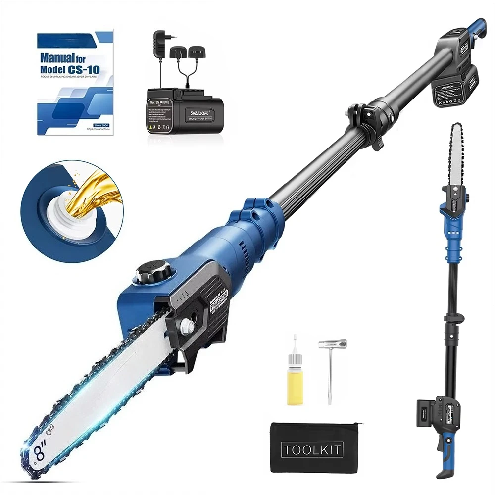 

CS-10 Brushless 600W Electric Chainsaw Pruner High Branch Saw Garden Tree Pruning Tool for 21V Battery