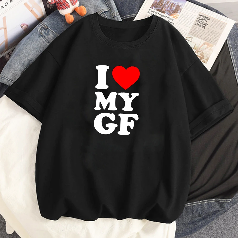 

I Love My Girlfriend Couples T Shirt Women Manga Tshirt Female Graphic Japanese Funny Clothing Aesthetic Clothes Cotton Tee Tops