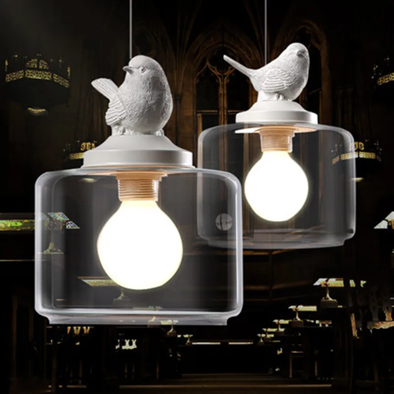 

Nordic Modern Resin Glass Bird Decor Pendant Lamp with LED Bulb for Bedroom Restaurant Bar Children Room Decor Indoor Lighting