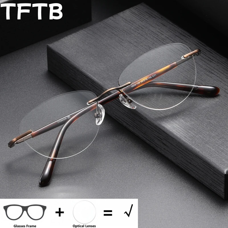Lunettes de vue sans monture œil de chat pour femme TFTB, tendance mode, pour myopie, hypermétropie, verres progressifs multifocaux, 0658