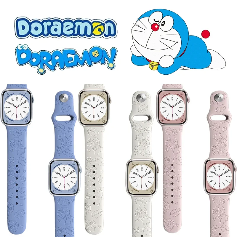

Doraemon Silicone Strap for Apple Watch Band 44mm 40mm 45mm 41mm 49mm 42mm 38mm Bracelet Iwatch Series 7 Se 3 4 5 6 8 Ultra Band