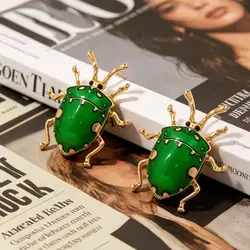 2026 new Personality Cute Green Beetle Earrings