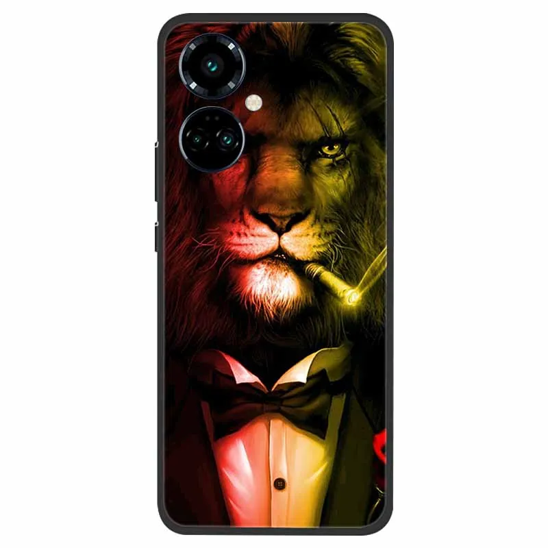 For Tecno Camon 19 Case Camon19 Neo TPU Wolf Cat Silicone Bumper Cover for Tecno Camon 19 Pro 5G / 19 Neo Phone Case Soft Cover