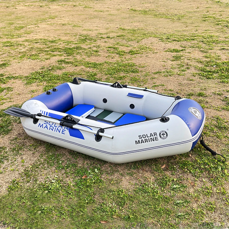 Solar Marine B200-1B 200 CM 2 Person PVC Rowing Fishing Boat Inflatable Kayak Canoe  Wooden Floor with Outboard Install Bracket