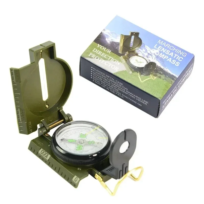 1pcs Multi-functional Waterproof High Precision Compass Outdoor Gadget Sports Hiking Mountaineering Professional Metal Sight