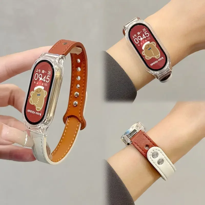 Leather Loop Strap for MiBand 9 Xiaomi Smart Band Fashion Band for Xiaomi Miband 8 7 6 5 NFC Global Version Replace Accessories