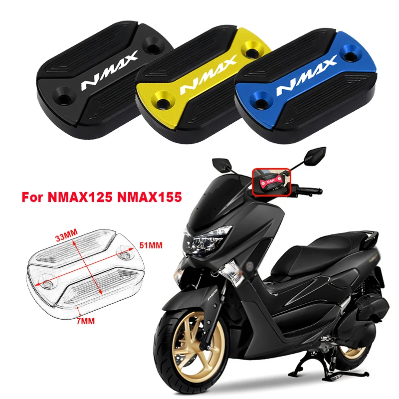 

NMAX logo Motorcycle Aluminum Front Brake Reservoir Fluid Tank Oil Cup Cover For YAMAHA NMAX125 NMAX155 N-max 125 155 2015-2023