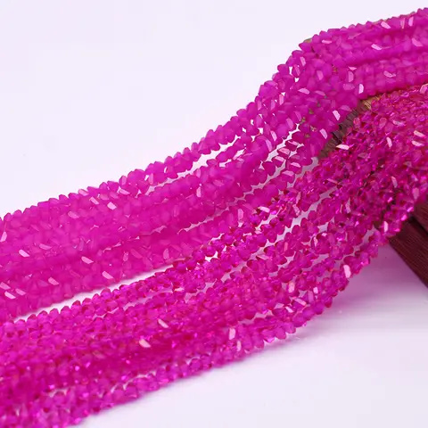 Rose Color High quality Triangle Crystal Beads 4mm 135pcs Glass Loose Beads For Jewelry Making DIY Earring Necklace