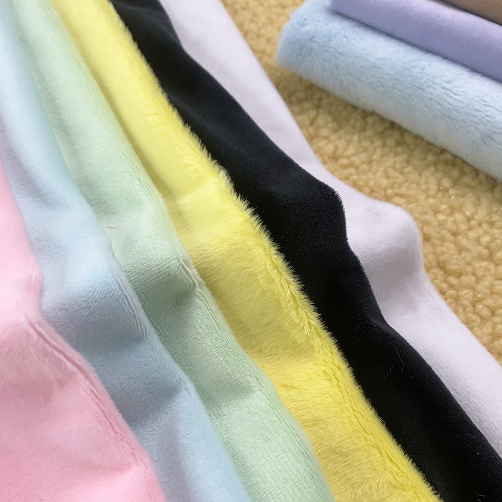 Soft Solid Color Plush 1.5mm/1mm/3/mm/5mm Fabric With Multiple Hair Heights To Choose From 45x50cm DIY Cotton Doll Hair Fabric 5