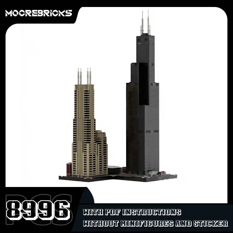 MOC-41835 Franklin Centrum En Schroeien Toren Bouwstenen Wolkenkrabber Landschapsmodel Creatieve Bakstenen Speelgoed Kinderen Kerstcadeaus