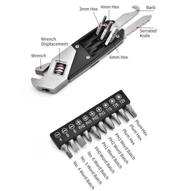 Folding Hex Wrench Stainless Metal  Allen  set Hexagonal Screwdriver Key es  Keys Hand Tool Portable Set