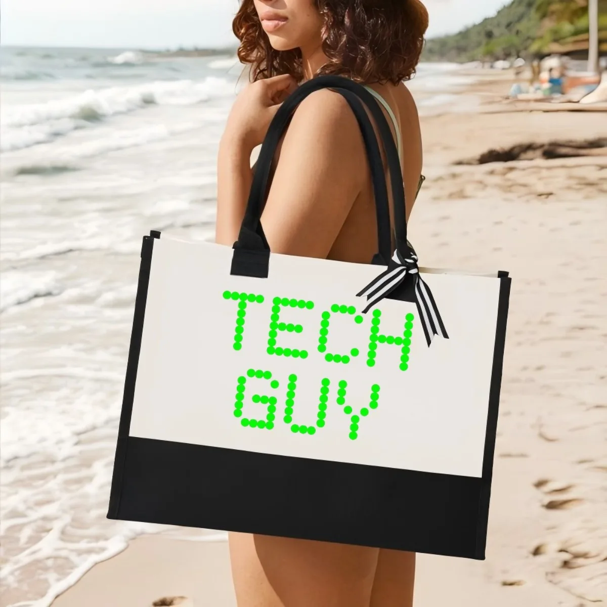 

TE GUY 2026 Новое поступление, модная практичная просторная многоразовая большая сумка с узором и принтом, 2-цветная сверхпрочная большая сумка на плечо для Al