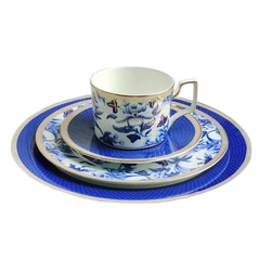 Hibiscus Ceramic Set Round Chinese Pattern Coffee Cup Plate Ashtray with Saucer Handle Exquisite Gift Box Various 1 Piece/2 Pcs