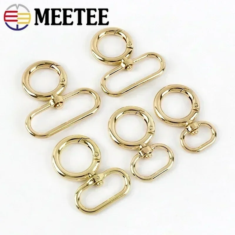 10/20Pcs 15-38mm Metal Gold Carabiner Buckle Bag Strap Lobster Snap Hook Belt Connect O Ring Clasp Keychain Hardware Accessories