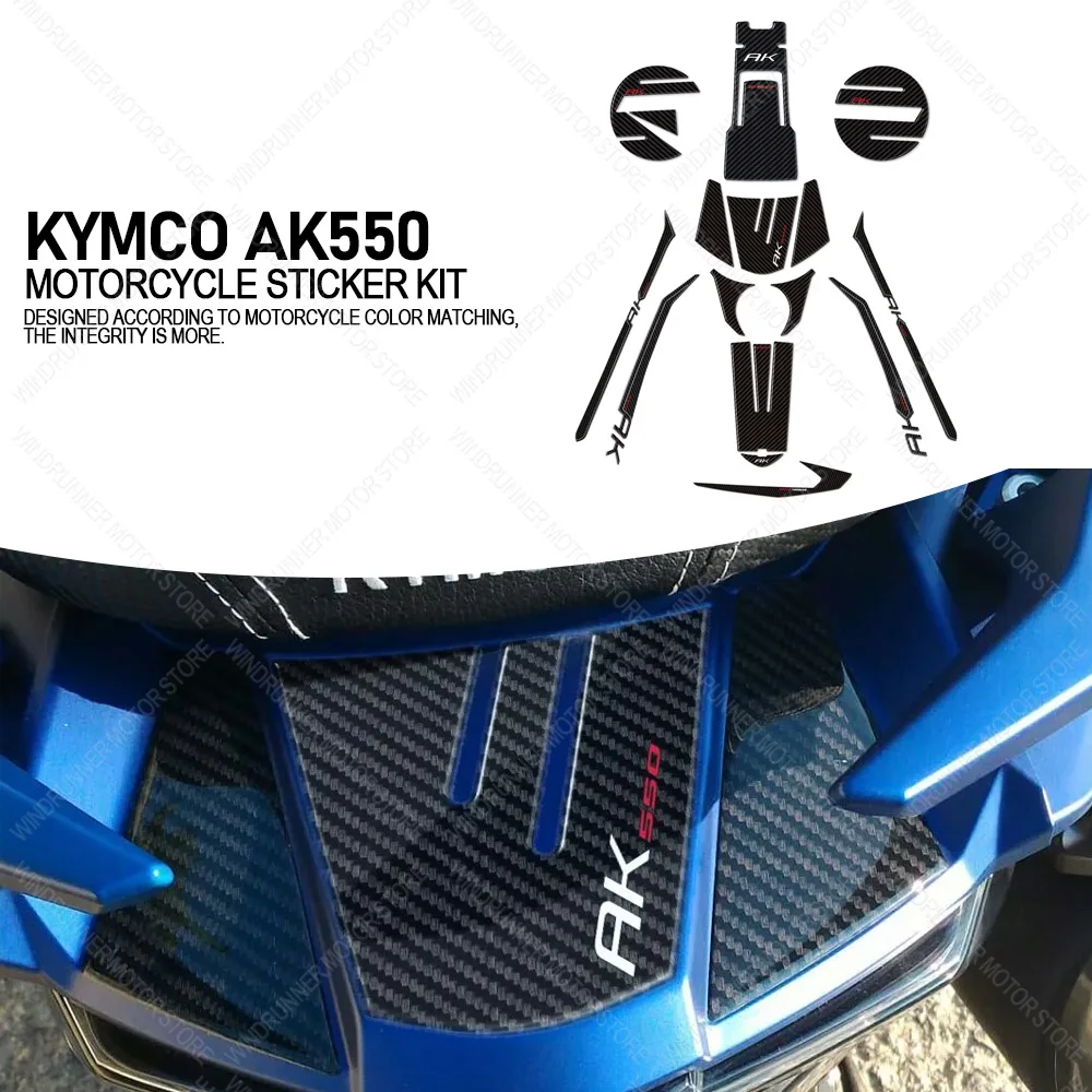 

Motorcycle Accessories Waterproof Protective Tank Pad Sticker Kit 3D Epoxy Resin Protective Sticker For KYMCO AK550