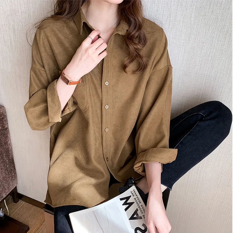 

Oversized Korean Style Blouses Long Sleeve Clothes Office Autumn Shirt Women Shirts Winter Clothes Elegant Women Trendy Blouses