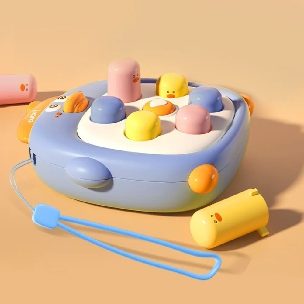 Cartoon Whack A Mole Toy Mini Duck-Shaped Pinch Finger Decompression Toy Stress Relief Sensory Fidget Board Hammering Game