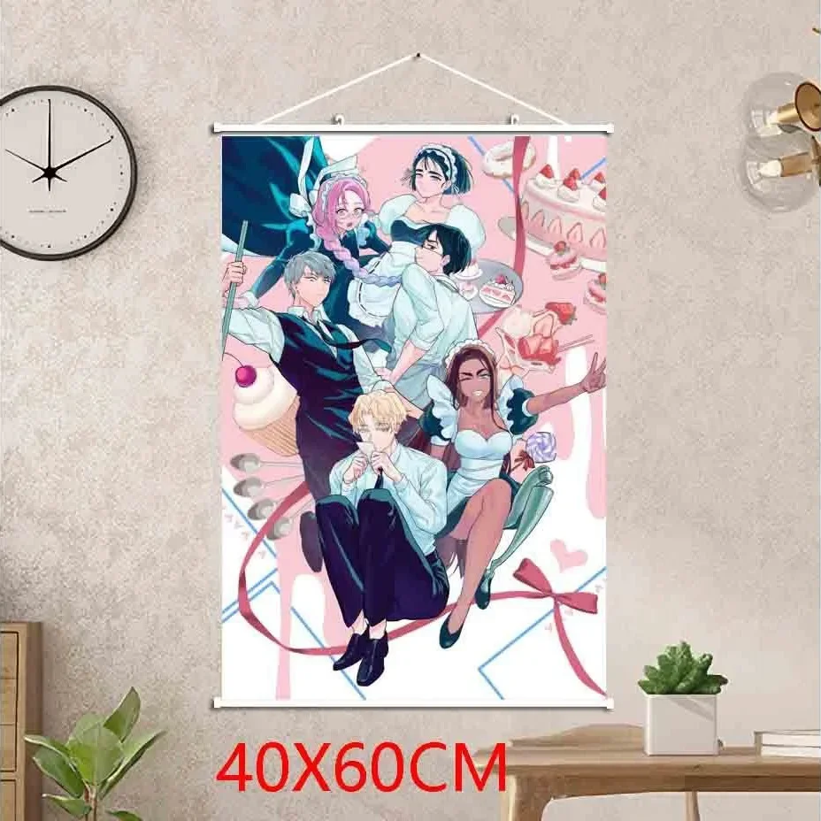 VIKAMA Colorful Friend Group Anime Wall Hanging Tapestry Squad Characters Art Cloth Poster for Bedroom Dorm Living Room Gift