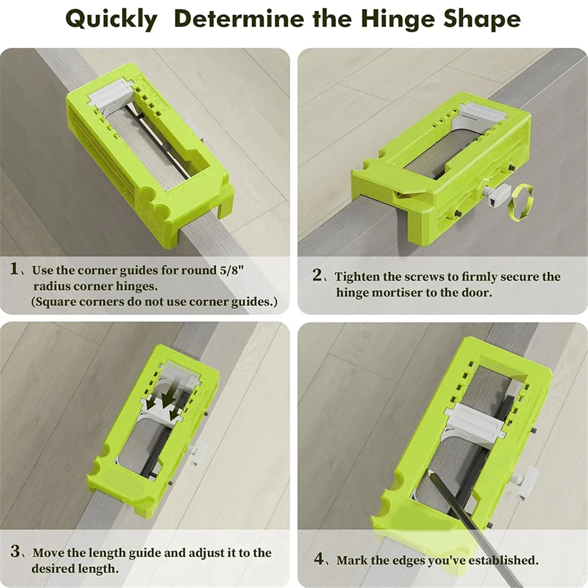 A002 Door Hinge Jig,Door Hinge Router Jig, Door Hinge Installation Kit Fit 3 Inchto 5 Inch Length and 1/4 Inch or 5/8 Inch