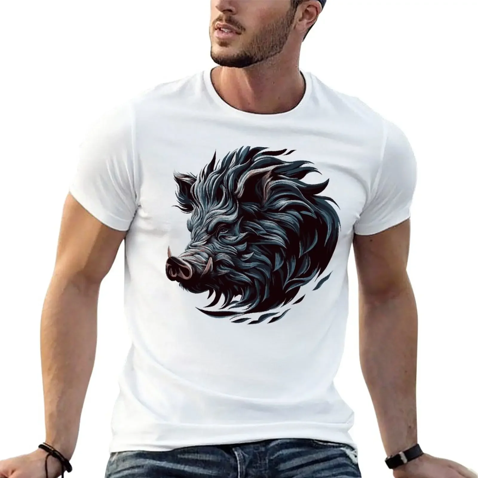 New Wild Animal - boar T-Shirt T-shirt for a boy oversized t shirts mens t shirt