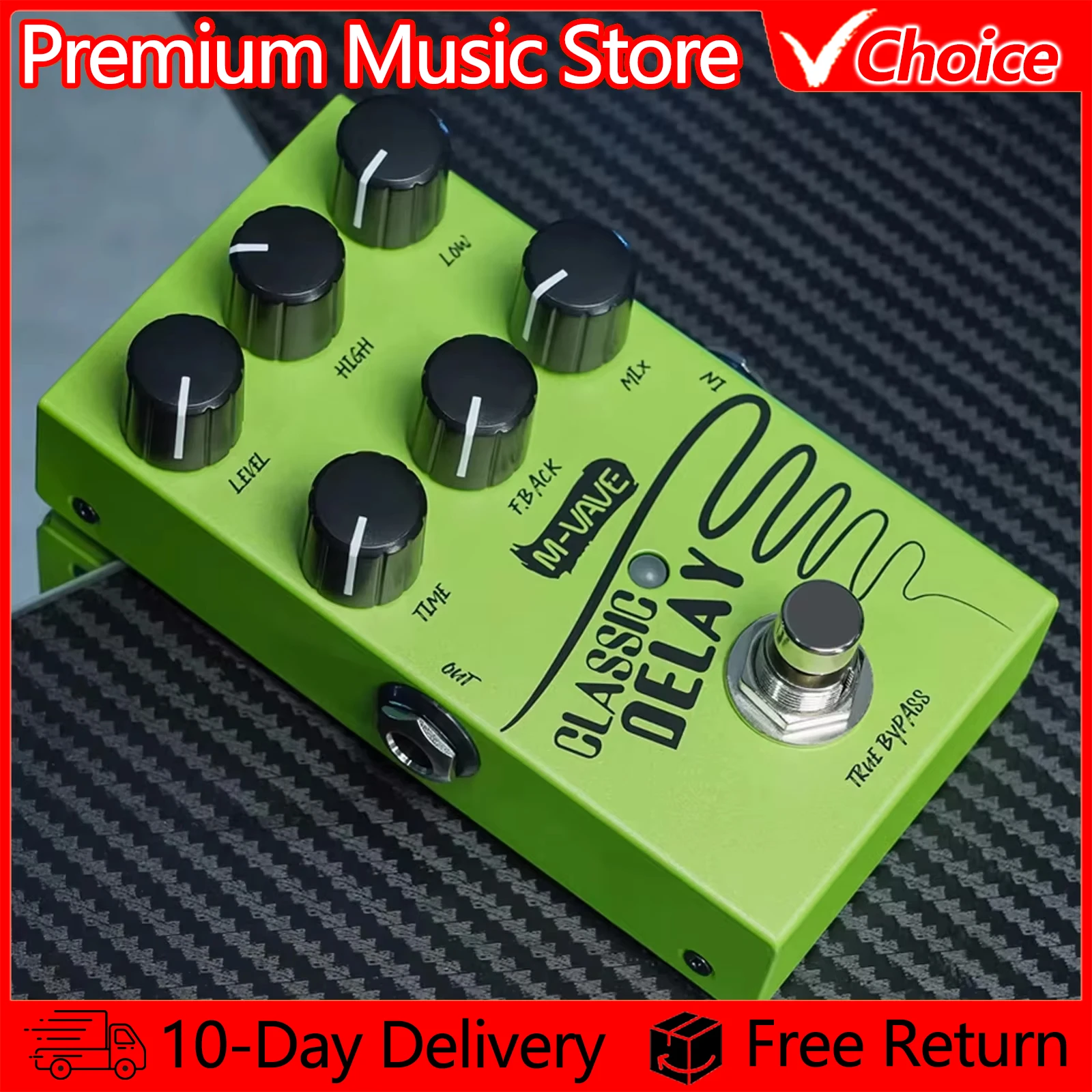 M-VAVE Electric Guitar Pedal Classic Delay Effect Pedal 600ms Delay Time Effect True Bypass Guitar Accessories Parts