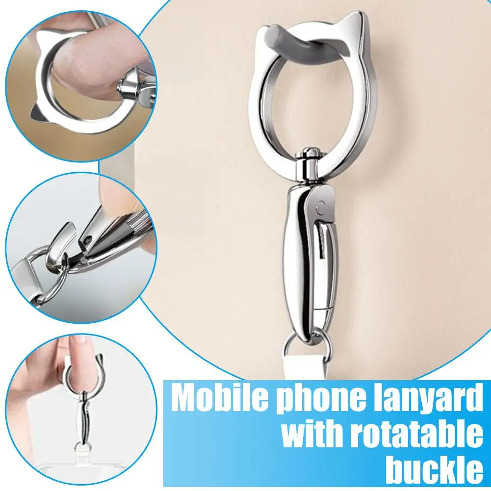 Cuerda colgante para teléfono móvil, hebilla colgante giratoria con cuello, versión colgante para perro, hebilla ensanchada de Metal, cuerda de junta E4T7